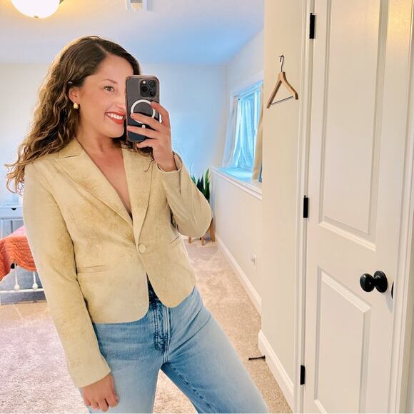 Revolve DREW Tan Faux Suede Blazerr Jacket Small